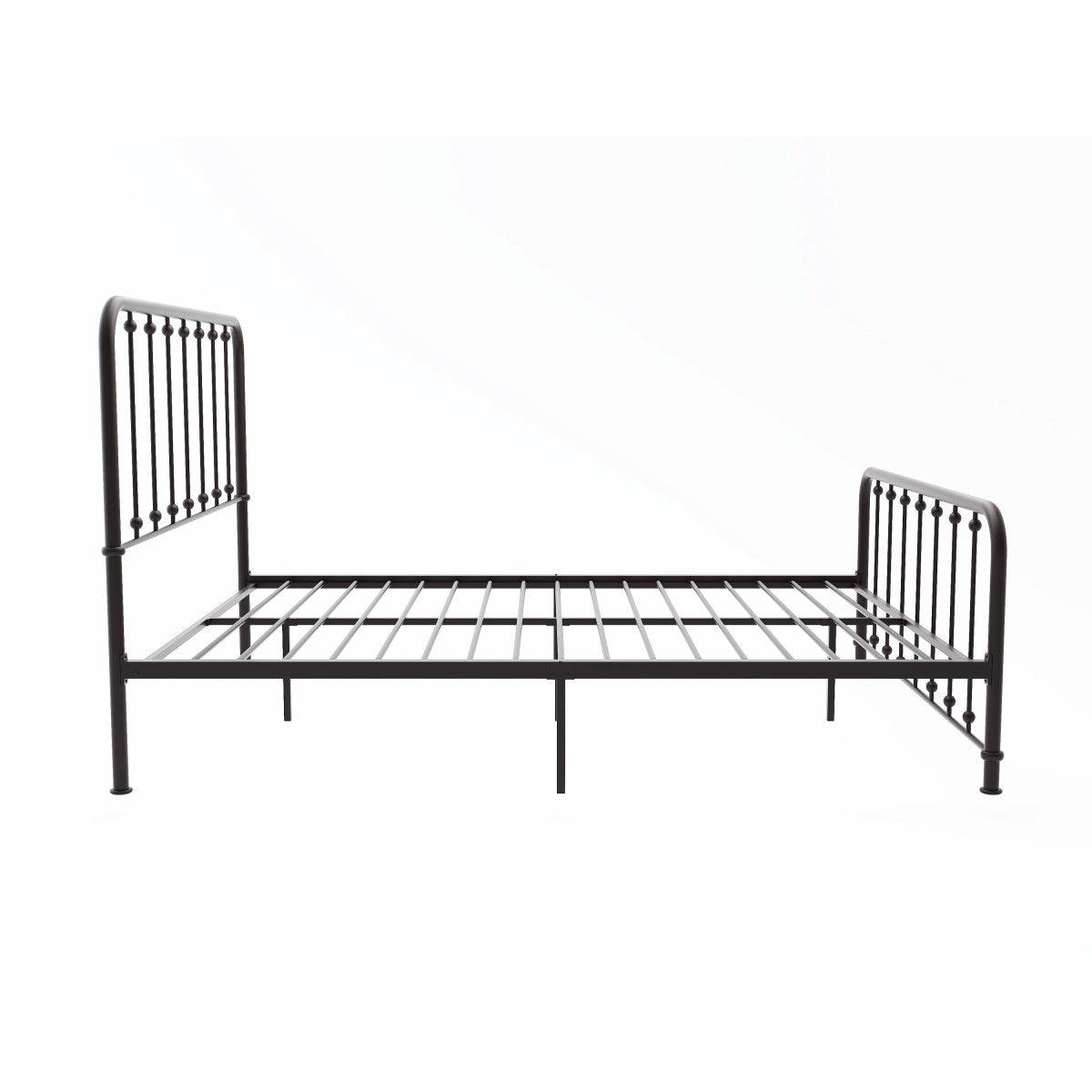 Larkspur Dark Bronze Metal King Platform Bed detailed frame view
