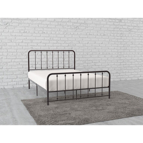 Larkspur Dark Bronze Full Platform Bed angled side view