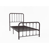 Larkspur Dark Bronze Metal Twin Platform Bed angled side view