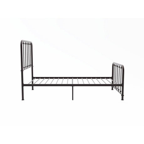 Larkspur Dark Bronze Metal Twin Platform Bed angled front 3D