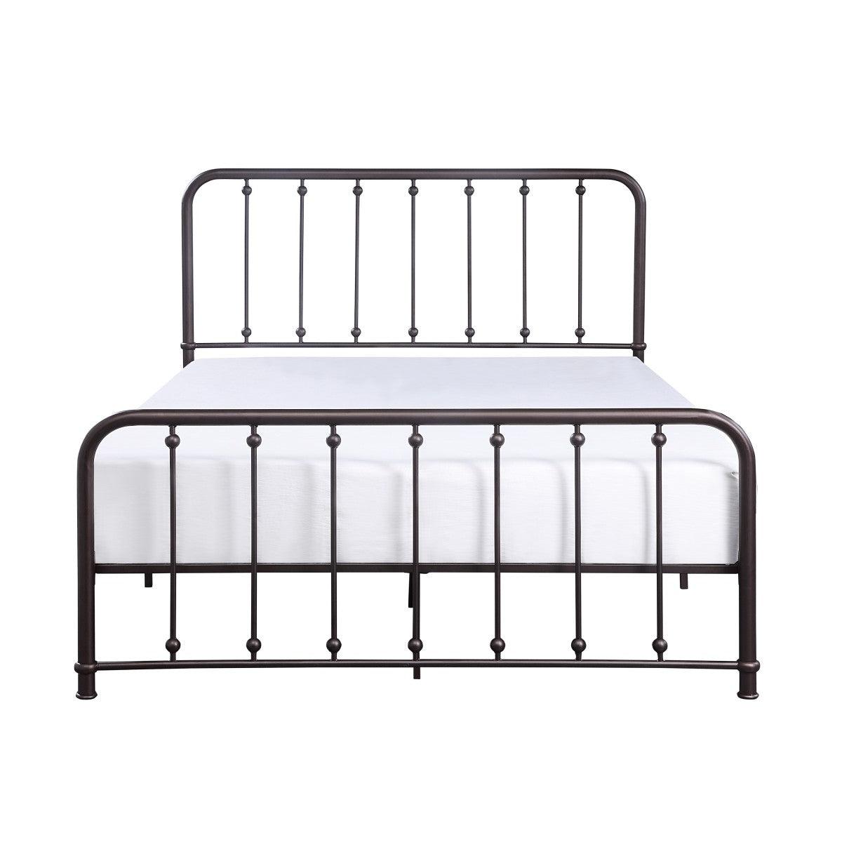 Larkspur Dark Bronze Metal Frame Full Platform Bed front angle view