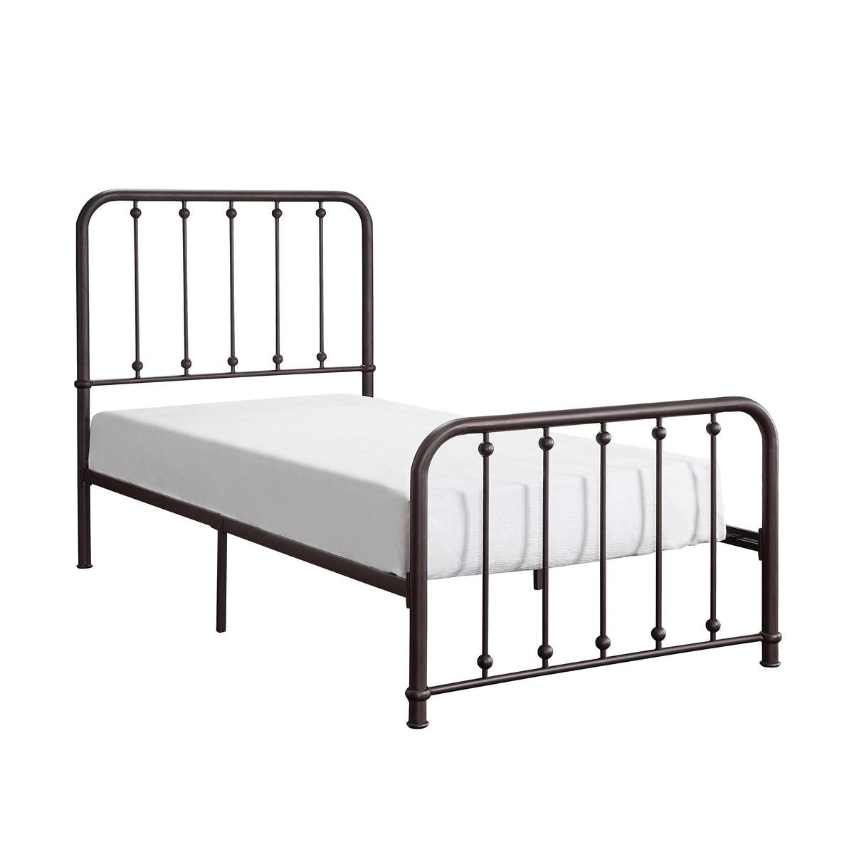 Larkspur Dark Bronze Metal Twin Platform Bed 3D front