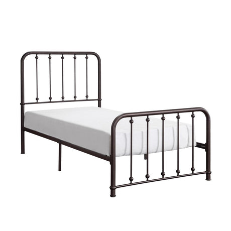 Larkspur Dark Bronze Metal Twin Platform Bed 3D front