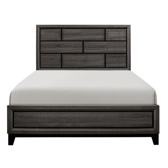 Davi Gray Youth Queen Panel Bed gray finish front view
