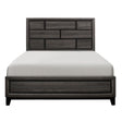 Davi Gray King Panel Bed front view with gray faux wood veneer finish