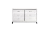 side view of Davi White Panel Bedroom Set bed