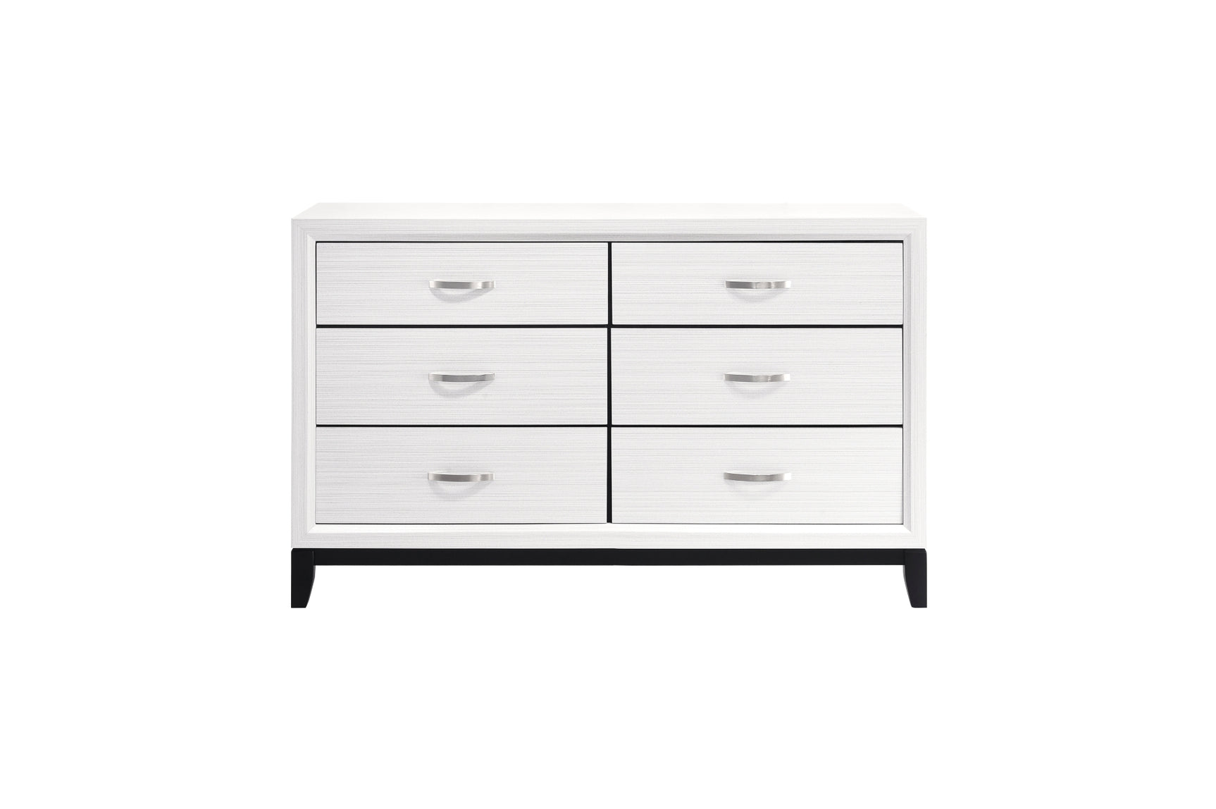 side view of Davi White Panel Bedroom Set bed