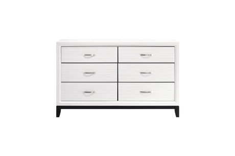 side view of Davi White Panel Bedroom Set bed