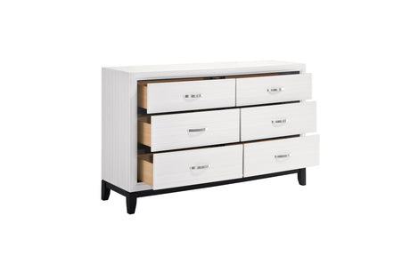 main view of Davi White Panel Bedroom Set bed