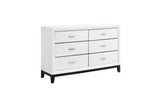 bedroom view of Davi White Panel Bedroom Set bed