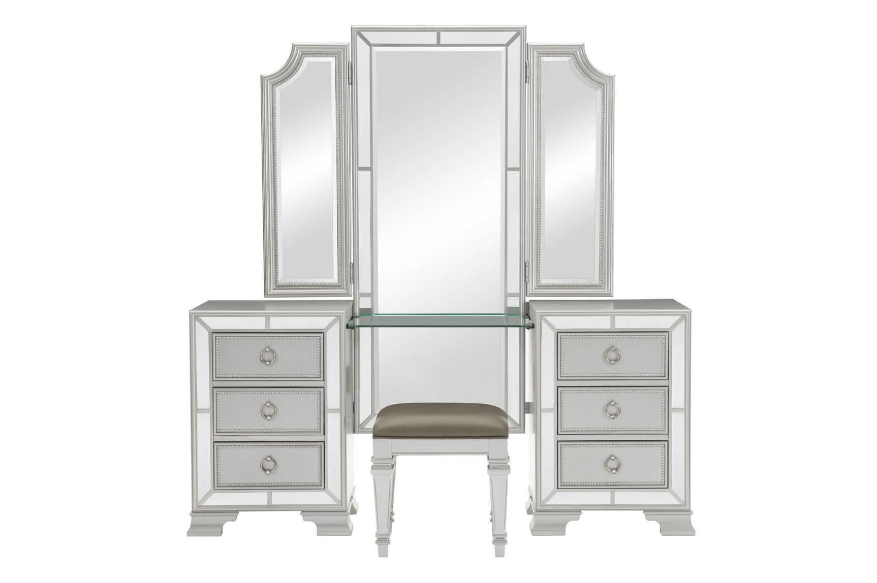 Avondale Gray Upholstered Tufted Panel Bedroom Set