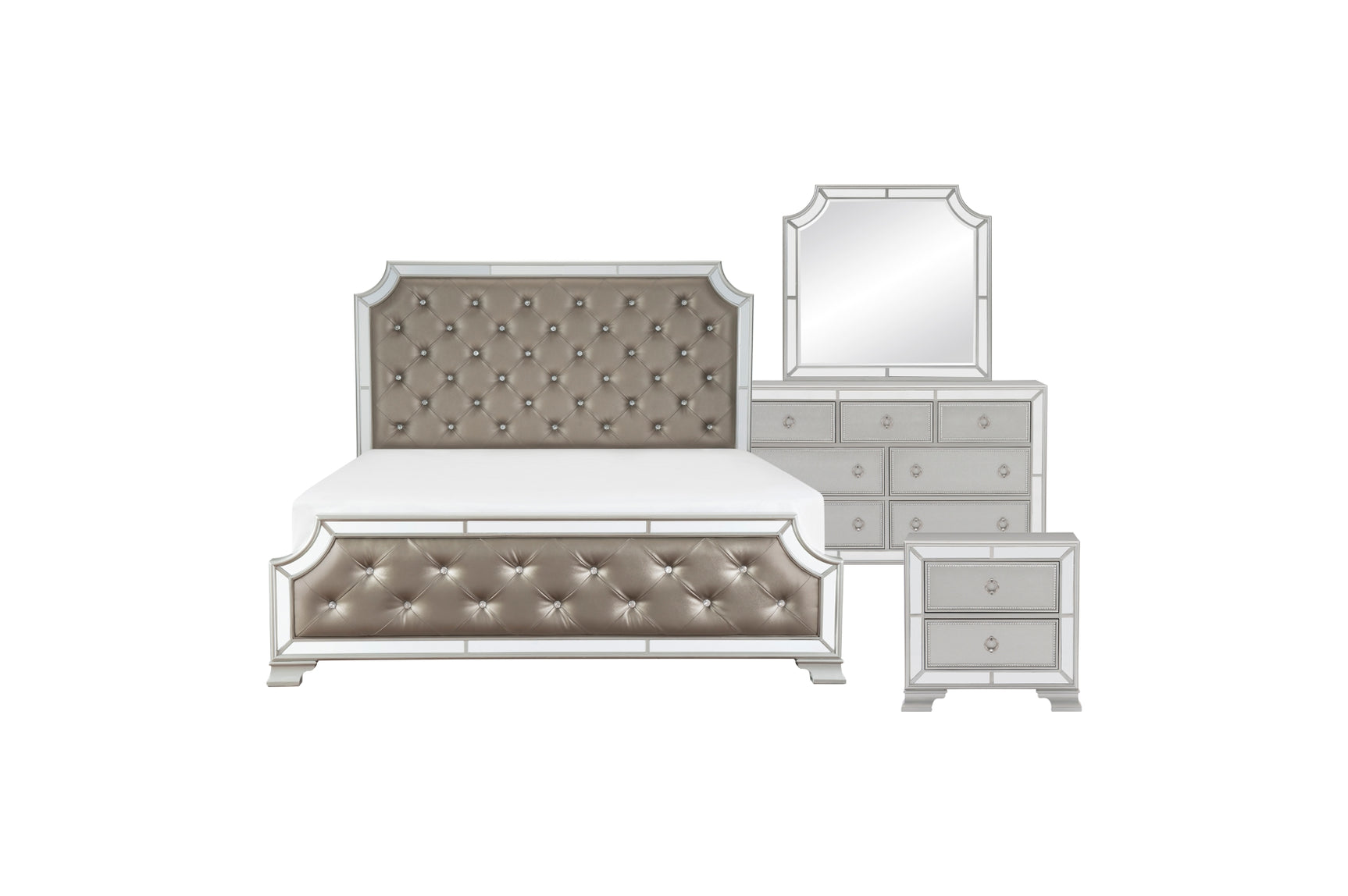 Avondale Gray Upholstered Tufted Panel Bedroom Set