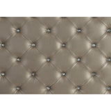 Avondale Gray Modern Wood Engineered Wood Glass Faux Leather Upholstered Tufted Queen Panel Bed - Ella Furniture