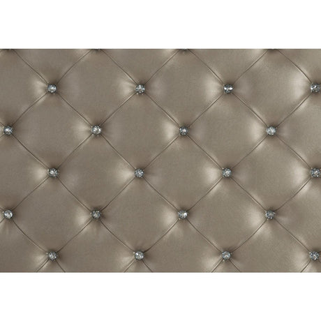 Silver finish and beveled mirror trim details