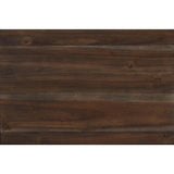 Close-up of plank detailing on Parnell Rustic Cherry King Panel Bed