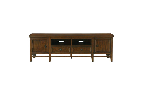 Frazier Park TV Stand open compartment with media devices