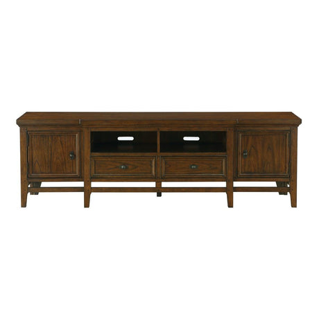 Frazier Park 81-Inch Brown Cherry TV Stand, front view