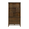 Frazier Park brown cherry finish traditional wood bookcase front view