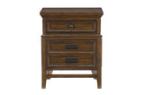 Frazier Park Brown Cherry Modern Contemporary Solid Wood Upholstered Storage Plarform Bedroom Set - Ella Furniture