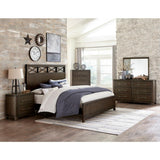 Close-up of Griggs King Bed headboard X-frame detail