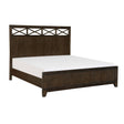 Griggs Dark Brown Queen Panel Bed angled side view highlighting panel design