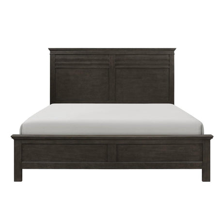 Blaire Farm charcoal gray full bed with okume veneer front view