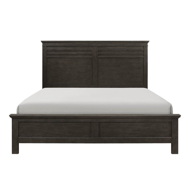 Front view of Blaire Farm Charcoal Gray Full Bed with headboard and footboard