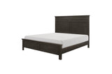 Blaire Farm Charcoal Gray Panel Bed angled bedroom view