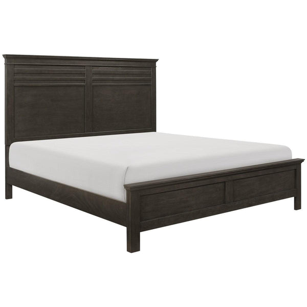 Side angle of Blaire Farm Full Bed showing charcoal gray finish