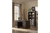 Cardano Charcoal Modern Tranisitional Traditional Acacia Solids And Veneers Executive Desk - Ella Furniture
