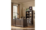side view of Cardano Charcoal Panel Bedroom Set bed