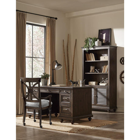 Cardano Driftwood Charcoal Fabric Desk Armchair angled detail