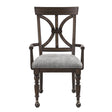 Cardano Driftwood Charcoal Traditional Solid Wood And Plywood Fabric Upholstery Youth Desk Chair - Ella Furniture