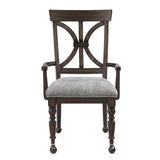 Cardano Driftwood Charcoal Traditional Solid Wood And Plywood Fabric Upholstery Youth Desk Chair - Ella Furniture