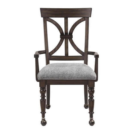 Cardano Driftwood Charcoal Fabric Desk Armchair front view