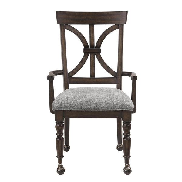 Cardano Driftwood Charcoal Fabric Desk Armchair front view