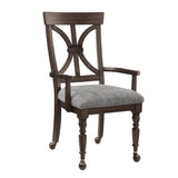 Cardano Driftwood Charcoal Traditional Solid Wood And Plywood Fabric Upholstery Youth Desk Chair - Ella Furniture