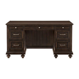 Cardano Driftwood Charcoal Traditional Acacia Veneer Wood And Engineered Wood Executive Desk - Ella Furniture