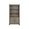 Cardano Bookcase front view showing three upper shelves and bottom cabinet
