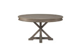 Cardano Brown Modern Traditional Solid Wood Fabric Upholstery Seat Round Dining Room Set - Ella Furniture