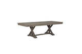 Cardano Brown Traditional Solid Wood, Veneers Fabric Upholstery Seat Rectangular Dining Room Set - Ella Furniture