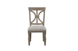 Cardano Brown Traditional Solid Wood, Veneers Fabric Upholstery Seat Rectangular Dining Room Set - Ella Furniture