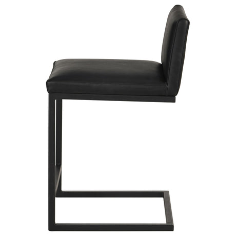 Vardon Genuine Leather Counter Height Chairs Black Set of 2 — product image 5