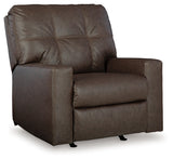 side view of Barlin Mills Umber Faux Leather Recliner