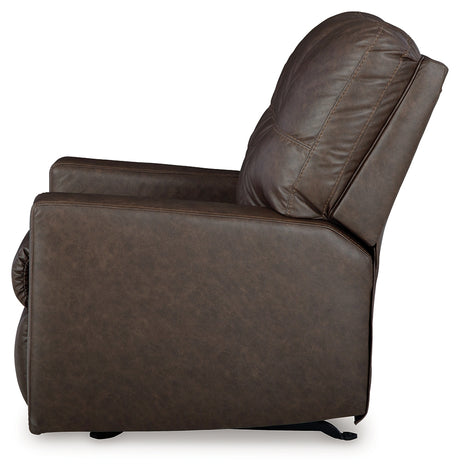 alternative side view of Barlin Mills Umber Faux Leather Recliner