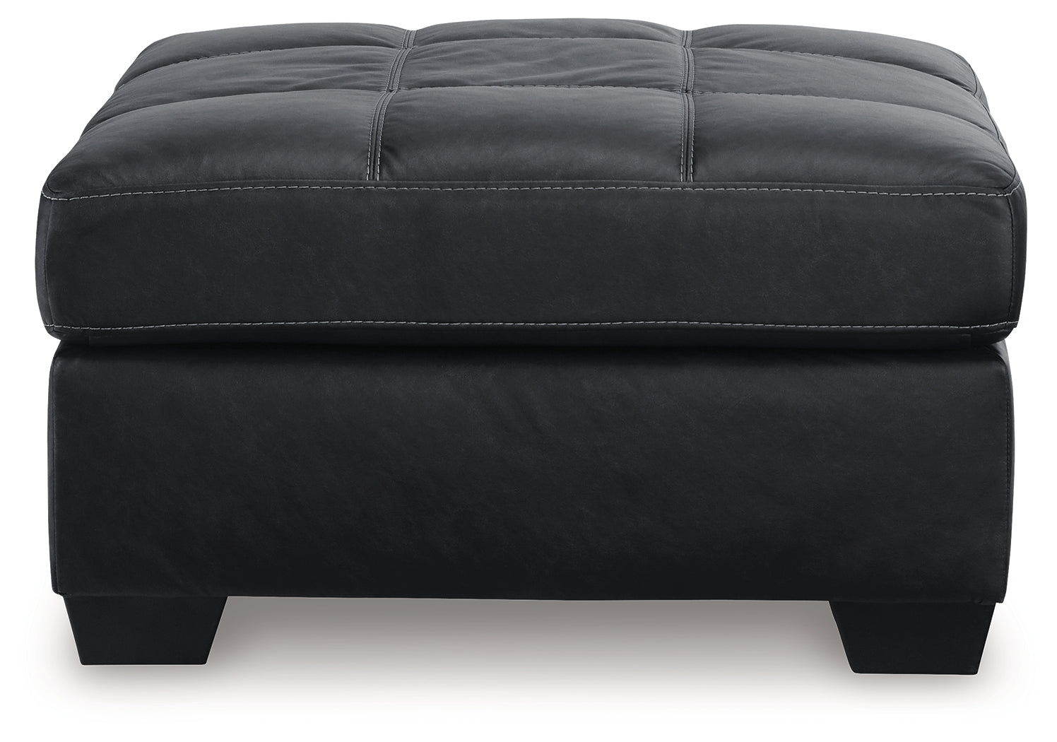 Barlin Mills Oversized Accent Ottoman in carbon faux leather front view