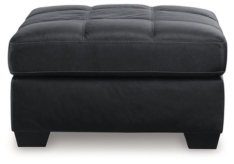Barlin Mills Oversized Accent Ottoman in carbon faux leather front view