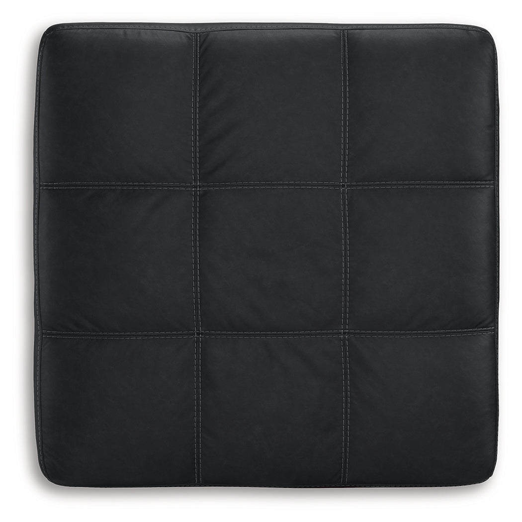 Barlin Mills Oversized Accent Ottoman in carbon faux leather top view