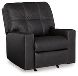 Barlin Mills Carbon Faux Leather Recliner side view
