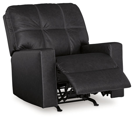 Barlin Carbon Mills 3-piece reclining sofa set in carbon gray, sofa view